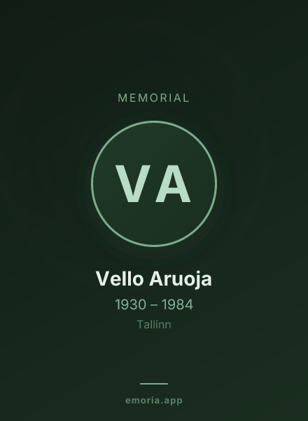 Memorial portrait of Vello Aruoja