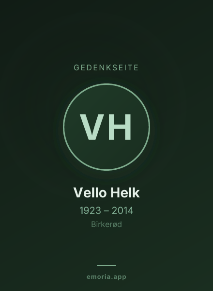 Gedenkportrait von Vello Helk