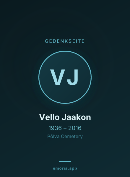 Gedenkportrait von Vello Jaakon