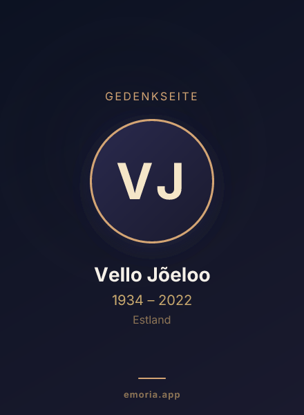 Gedenkportrait von Vello Jõeloo