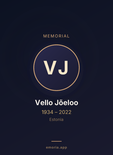 Memorial portrait of Vello Jõeloo