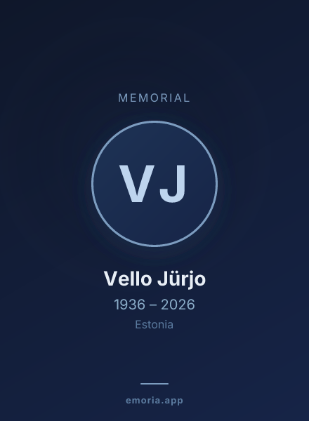 Memorial portrait of Vello Jürjo