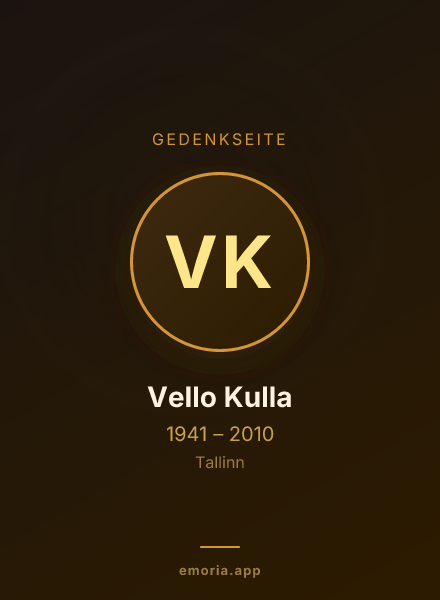 Gedenkportrait von Vello Kulla