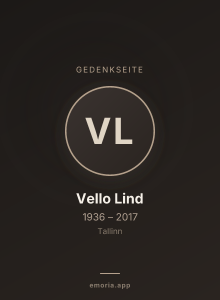 Gedenkportrait von Vello Lind