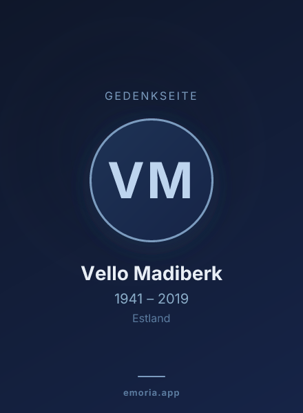 Gedenkportrait von Vello Madiberk