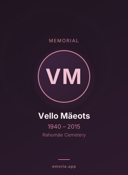 Memorial portrait of Vello Mäeots