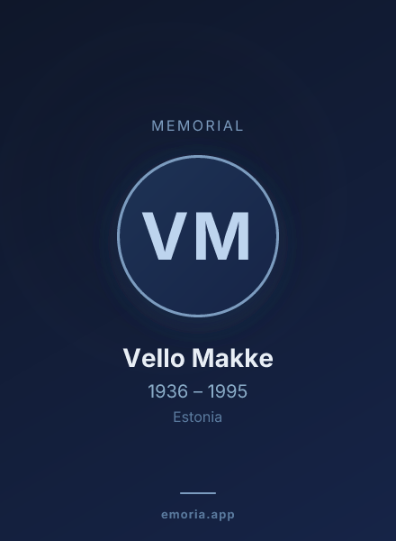 Memorial portrait of Vello Makke