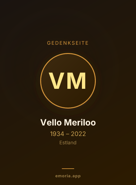 Gedenkportrait von Vello Meriloo