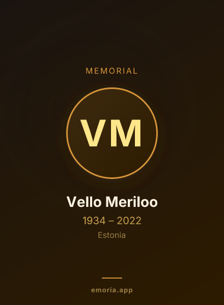 Memorial portrait of Vello Meriloo