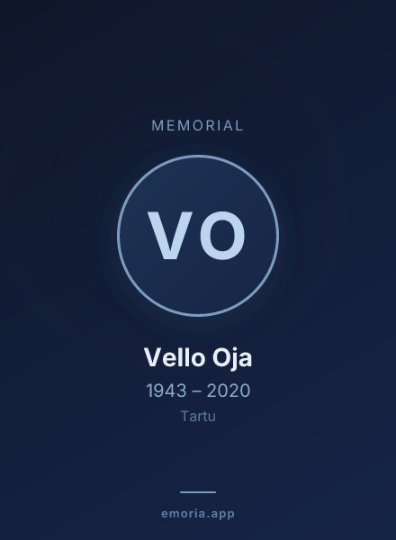 Memorial portrait of Vello Oja