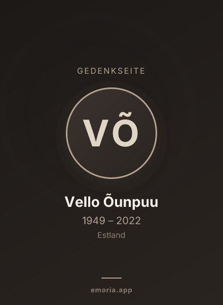Gedenkportrait von Vello Õunpuu