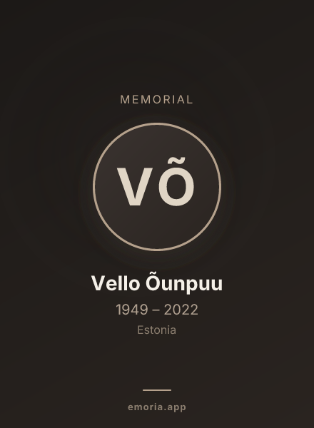 Memorial portrait of Vello Õunpuu
