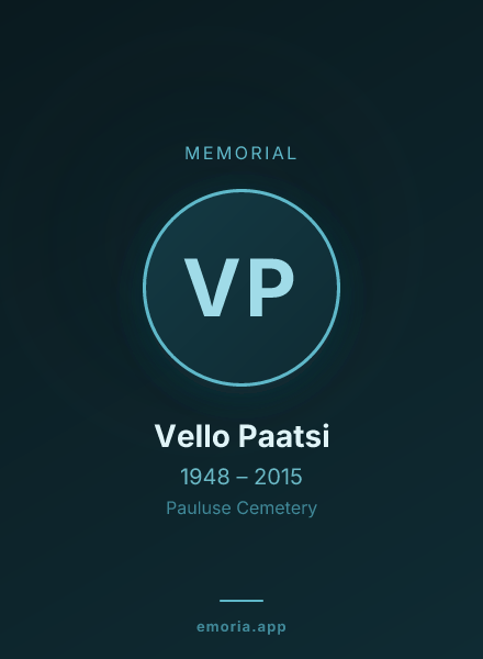 Memorial portrait of Vello Paatsi