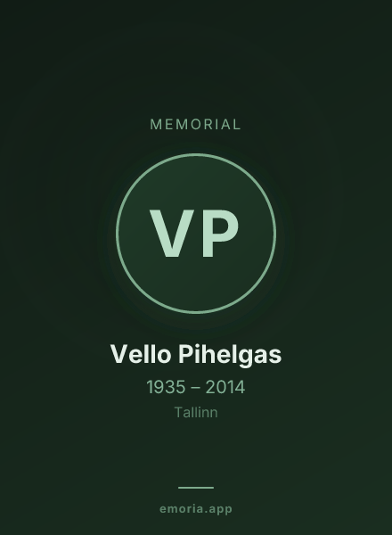 Memorial portrait of Vello Pihelgas