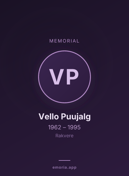 Memorial portrait of Vello Puujalg