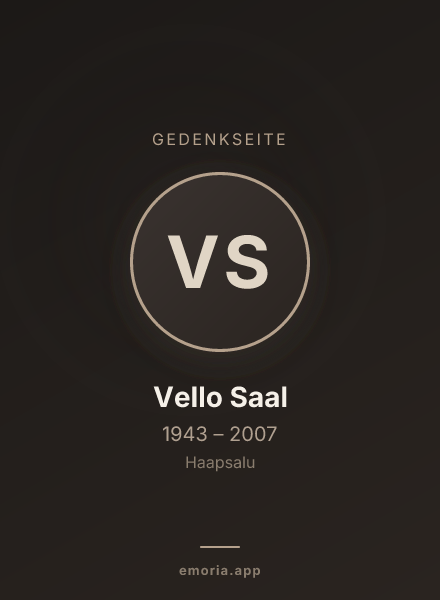 Gedenkportrait von Vello Saal