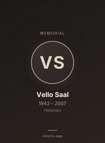 Memorial portrait of Vello Saal