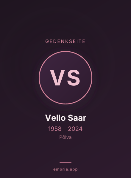 Gedenkportrait von Vello Saar