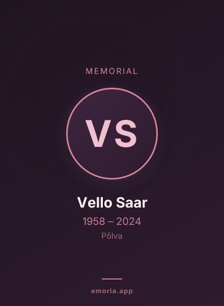Memorial portrait of Vello Saar