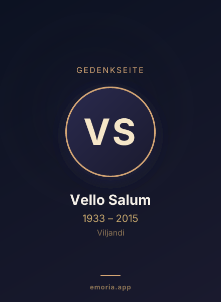 Gedenkportrait von Vello Salum