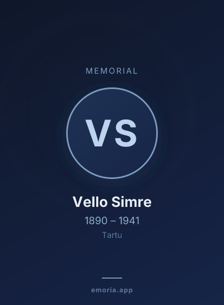 Memorial portrait of Vello Simre