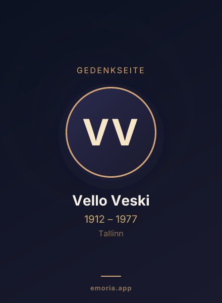 Gedenkportrait von Vello Veski