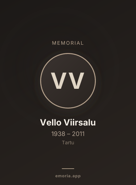Memorial portrait of Vello Viirsalu