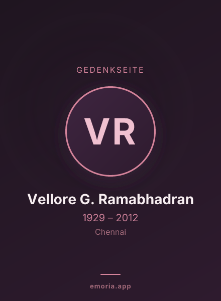 Gedenkportrait von Vellore G. Ramabhadran