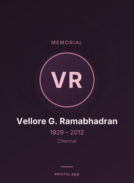 Memorial portrait of Vellore G. Ramabhadran