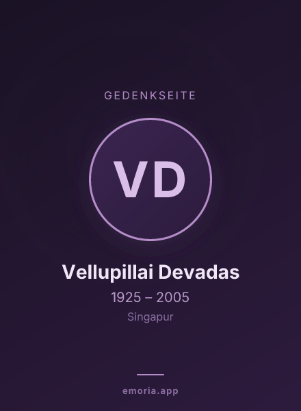 Gedenkportrait von Vellupillai Devadas