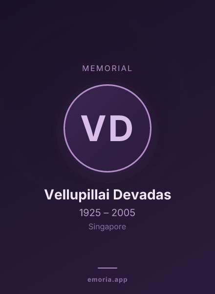 Memorial portrait of Vellupillai Devadas