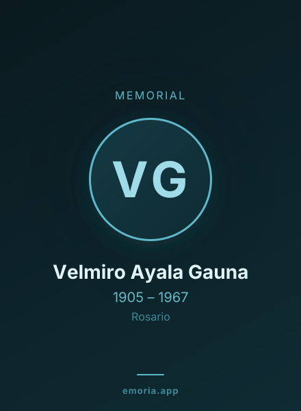 Memorial portrait of Velmiro Ayala Gauna