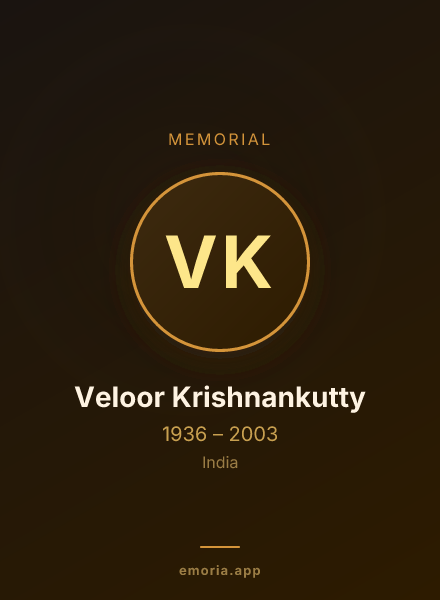 Memorial portrait of Veloor Krishnankutty