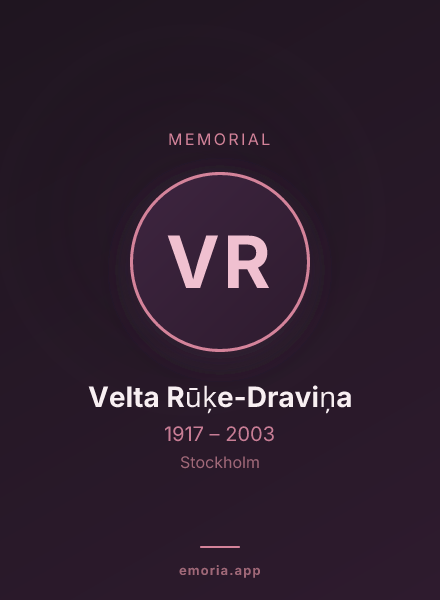 Memorial portrait of Velta Rūķe-Draviņa