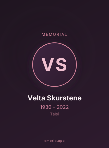 Memorial portrait of Velta Skurstene