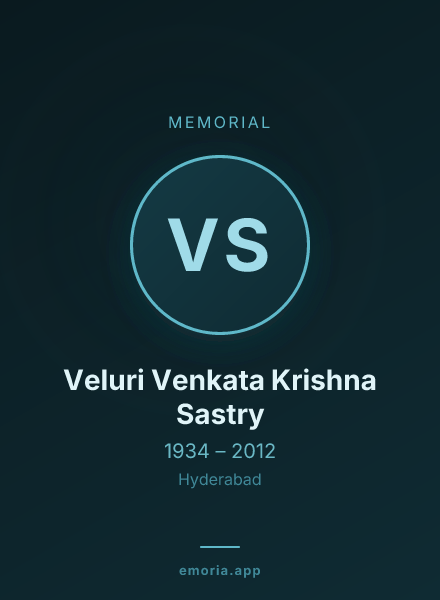 Memorial portrait of Veluri Venkata Krishna Sastry
