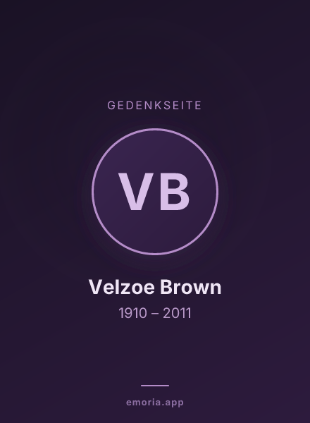 Gedenkportrait von Velzoe Brown