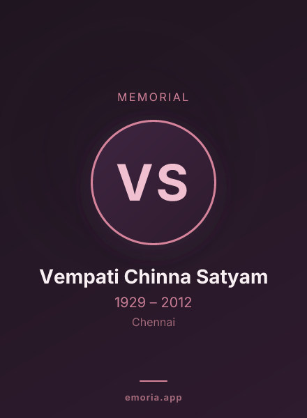 Memorial portrait of Vempati Chinna Satyam
