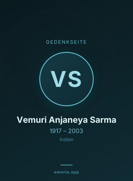 Gedenkportrait von Vemuri Anjaneya Sarma