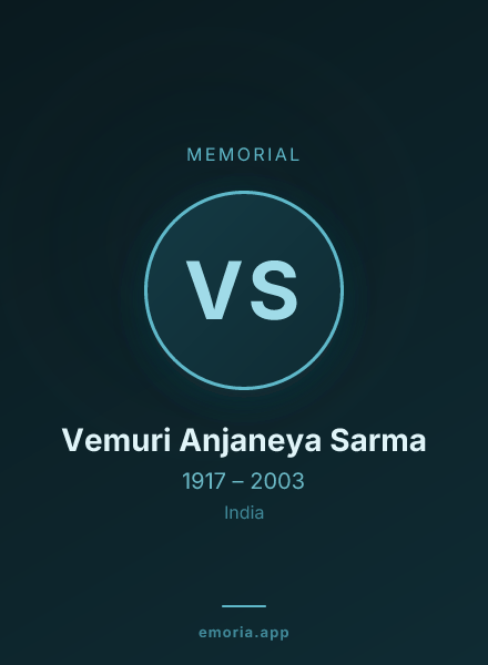 Memorial portrait of Vemuri Anjaneya Sarma