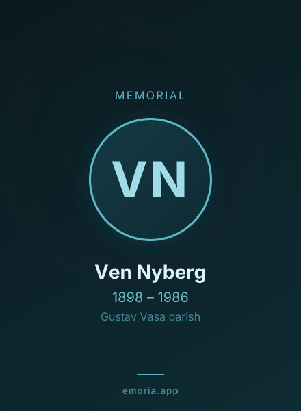 Memorial portrait of Ven Nyberg