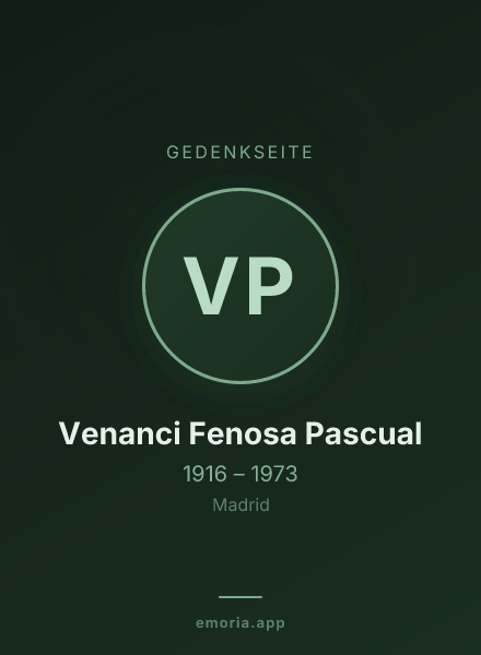 Gedenkportrait von Venanci Fenosa Pascual