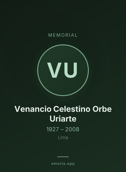 Memorial portrait of Venancio Celestino Orbe Uriarte