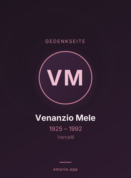 Gedenkportrait von Venanzio Mele