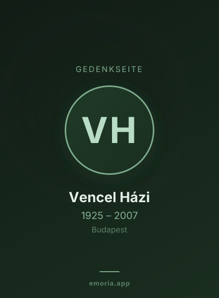 Gedenkportrait von Vencel Házi