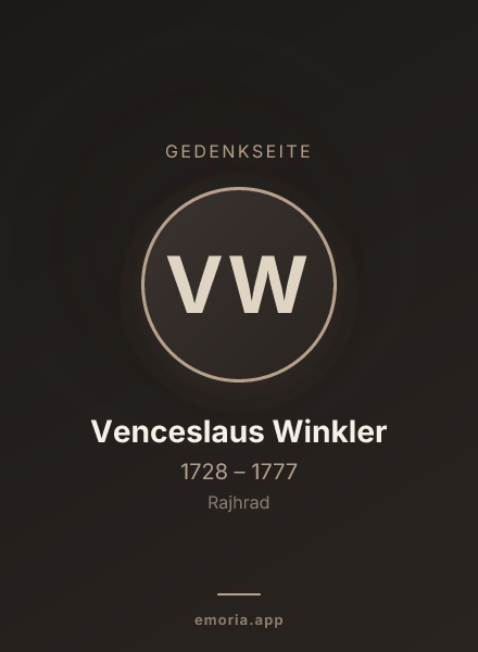 Gedenkportrait von Venceslaus Winkler