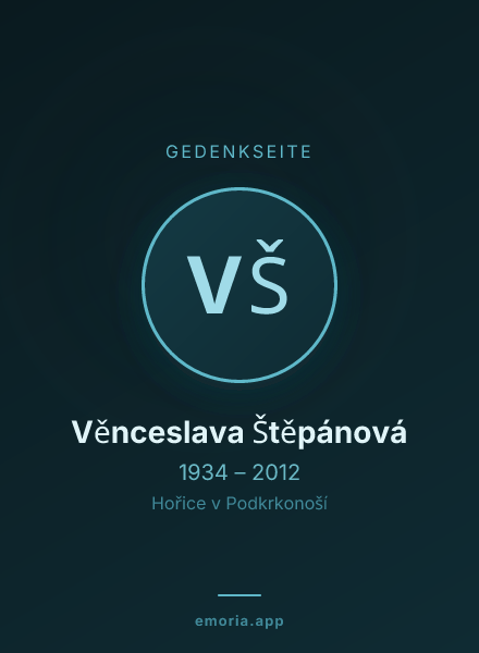 Gedenkportrait von Věnceslava Štěpánová