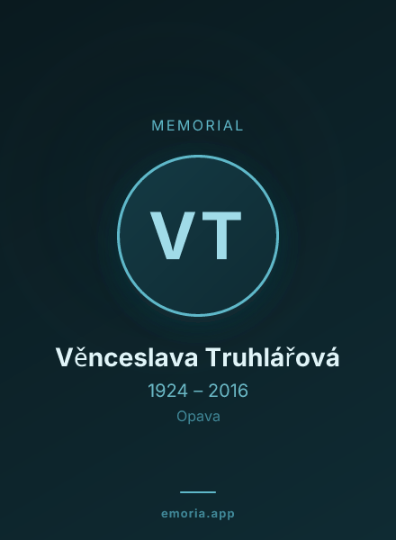 Memorial portrait of Věnceslava Truhlářová