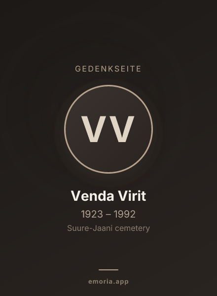 Gedenkportrait von Venda Virit