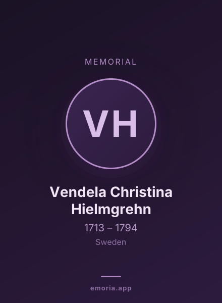 Memorial portrait of Vendela Christina Hielmgrehn